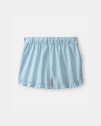Girls Ruffle-Trim Shorts - Blue