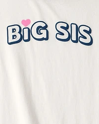 Girls Big Sis Graphic Tee - Cream