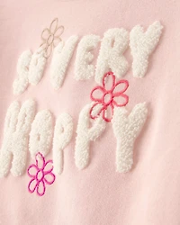 Girls 2-Piece Bunny French Terry Pullover & Skort Set - Pink