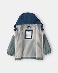 Baby Boy Colourblock Windbreaker- Blue/Green