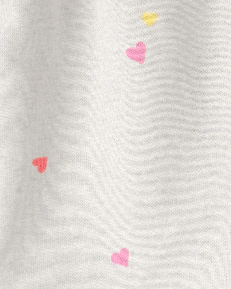 Girls Heart French Terry Shorts - Grey