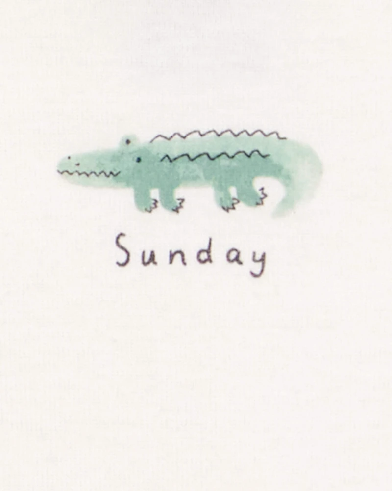 Baby 7-Pack Days Of The Week Short-Sleeve Cotton Bodysuits