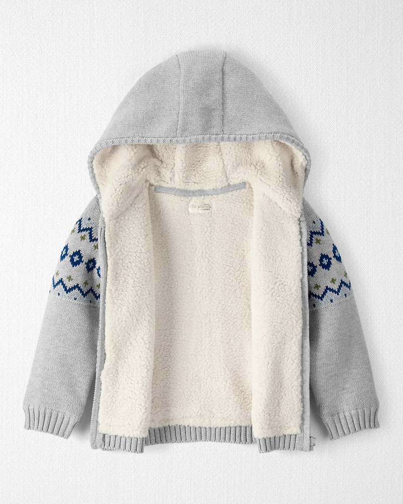 Toddler Boy Organic Cotton Fair Isle Sweater Knit Jacket