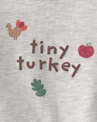 Baby 2-Piece 'Tiny Turkey' French Terry Long-Sleeve Top & Pant Set - Grey