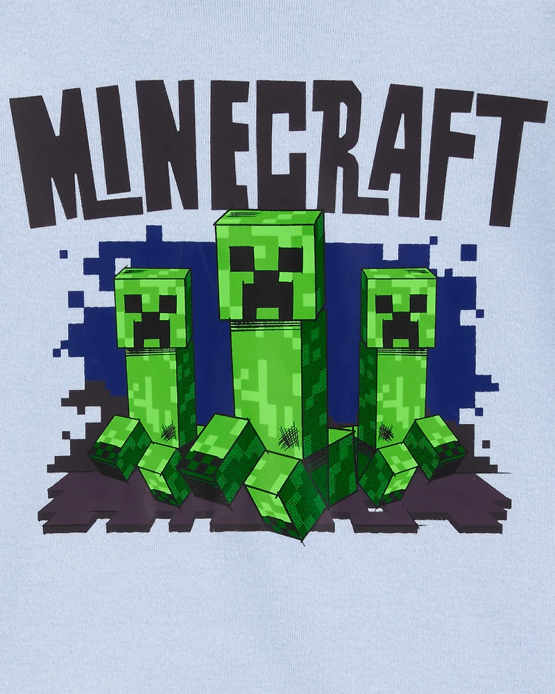 Boys Minecraft Snug Fit Cotton 2-Piece Pyjamas - Blue