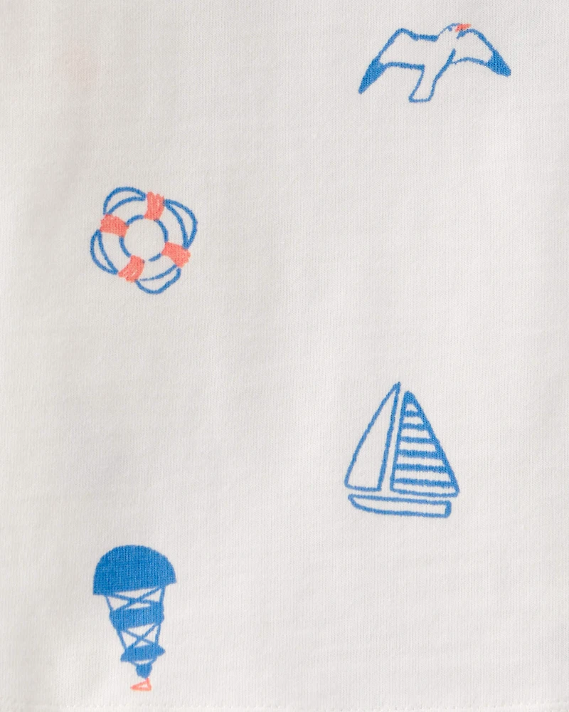 Toddler Boy Nautical Pocket Tee - White