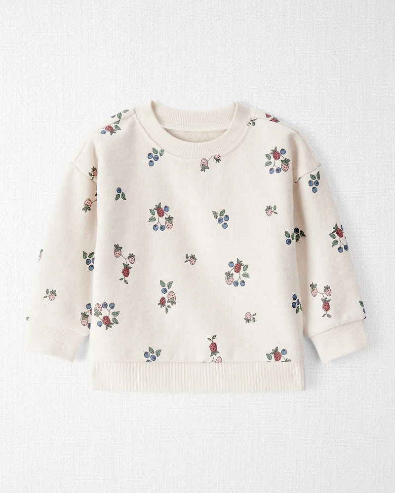 Baby Organic Cotton French Terry Sweatshirt Berry Blossom Print
