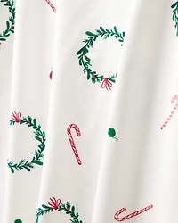 Kid Wreath PurelySoft Long-Sleeve Snug Fit 2-Piece Pajamas - White