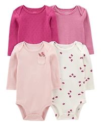 Baby 4-Pack Long-Sleeve Botanical Bodysuits