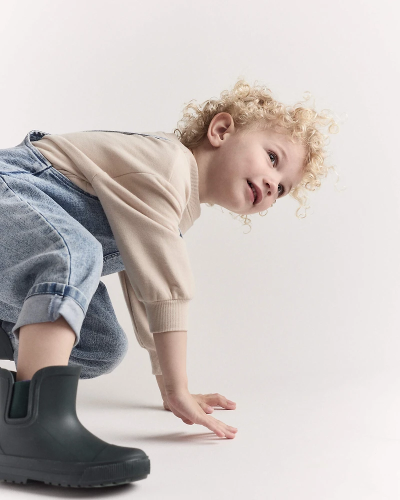 Toddler Avenue Wash Denim Overalls - Blue