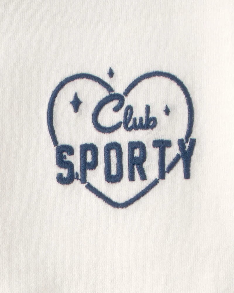 Girls 'Club Sporty' Active Top - White