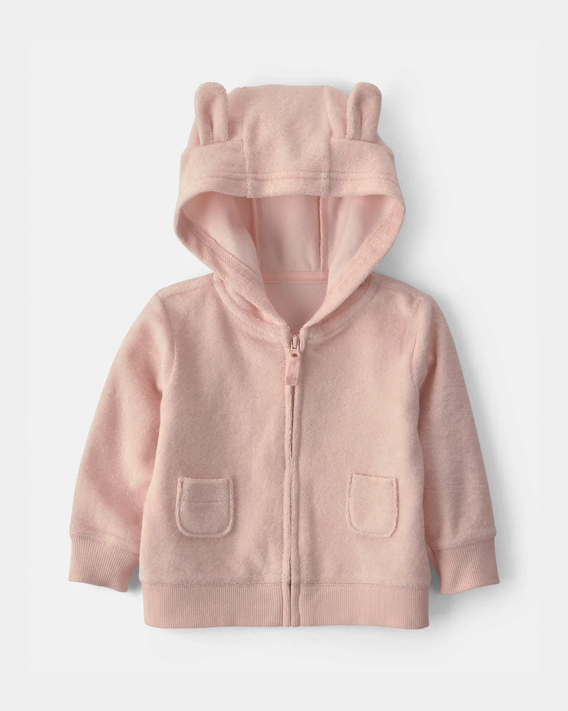 Baby Girl 3-Piece Bunny Terry Short-Sleeve Layering Set - Pink