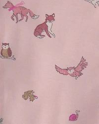 Baby Girl Woodland 2-Way Zip PurelySoft™ Wearable Blanket - Pink