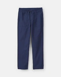 Boys Canvas Pull-On Pants - Navy