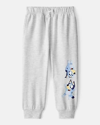 Toddler Bluey French Terry Drawstring Joggers - Grey