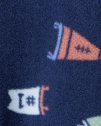 Baby Boy Sports Print Loose Fit Long-Sleeve Sleeper - Navy Blue