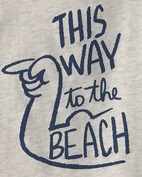 Toddler Boy 'This Way to the Beach' Graphic Tank - Grey