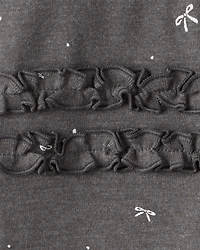 Baby Girl Bow Print Bodysuit & Pant Set - Grey