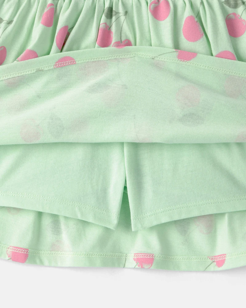 Girls Cherry Skort - Green