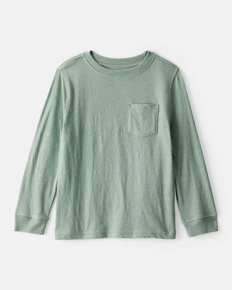 Boys Long-Sleeve Pocket Tee - Green