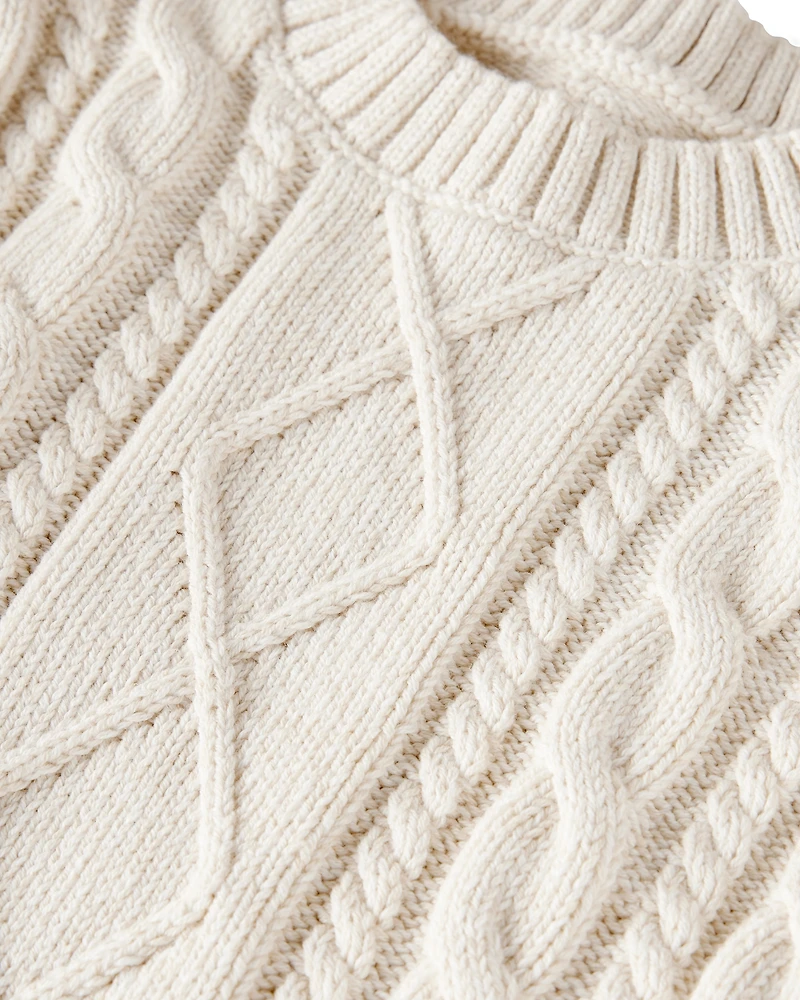 Toddler Organic Cotton Cable Knit Sweater