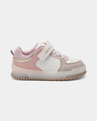 Toddler Girl Colour Block Casual Sneakers - Pink/White