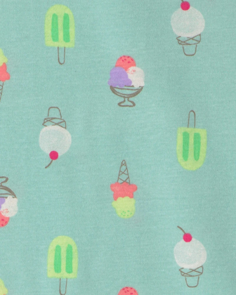 Girls Sweet Squad' Popsicle 100% Cotton 4-Piece Pyjama Set - Blue/Green