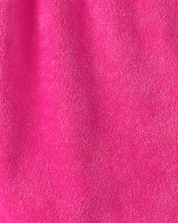 Girls Solid Terry Long-Sleeve Cover Up - Pink