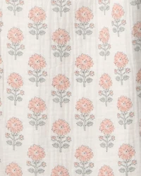 Girls Organic Cotton Gauze Jumpsuit Rosebud Petal Print