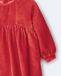 Toddler Girl Long-Sleeve Corduroy Dress - Orange