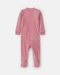 Toddler Girl 1-Piece Icon DreamPlush Snug Fit Footed Pyjama - Pink
