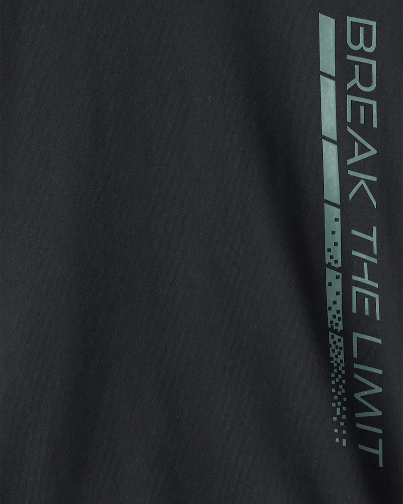 Boys Active Short-Sleeve Graphic Tee - Black