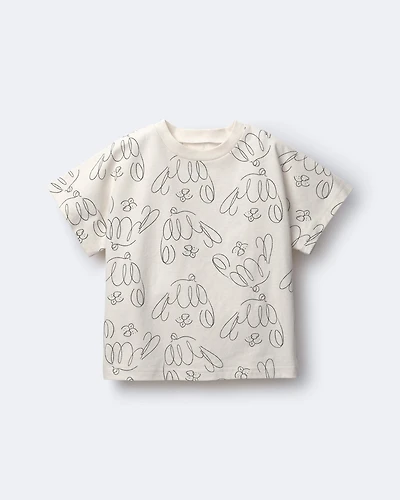 Toddler Dolman Tee Dog Print - Cream
