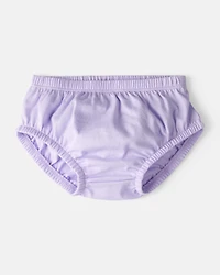 Baby Girl Bow Print Tulle Cotton Dress - Purple