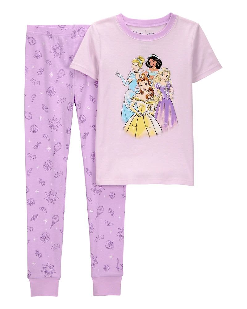 Kid Disney Princess Snug Fit Cotton 2-Piece Pyjamas - Purple