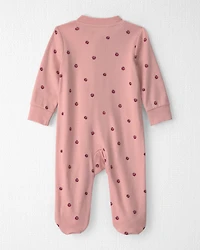Baby Girl Organic Cotton Sleepers Apples