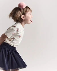 Toddler Girl Furry Pom Pom Headband - Rose