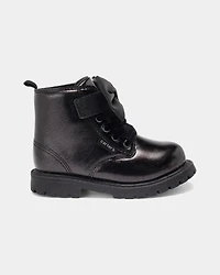 Toddler Girl Bow Ankle Boots - Black