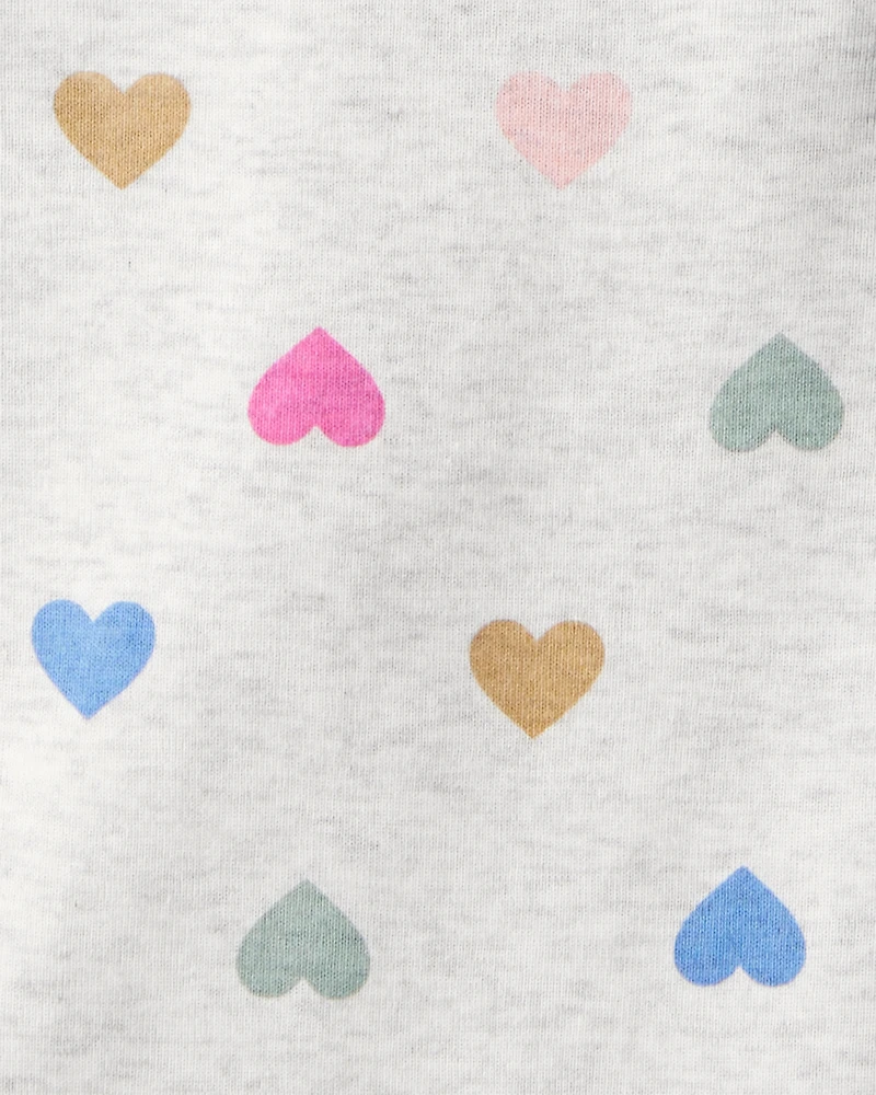 Baby Girl 5-Pack Hearts Print Cotton Multipack Bodysuits