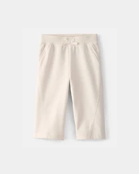 Baby Girl French Terry Wide-Leg Active Pants - Ivory