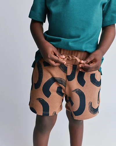 Toddler City Park™ Short Abstract Print - Brown