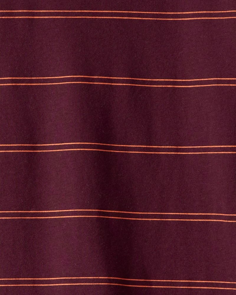 Boys Striped Long-Sleeve T-Shirt - Burgundy