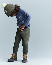 Toddler Hot Cocoa Club' Long-Sleeve Pocket Relaxed Graphic Tee - Dark Blue