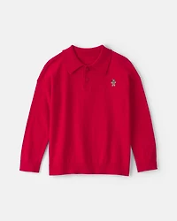 Toddler Boy Polo Sweater - Red