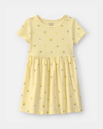 Toddler Girl Lemon Knit Dress - Yellow