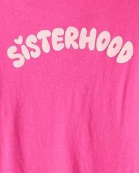 Girls Sisterhood Long-Sleeve Graphic Tee - Pink