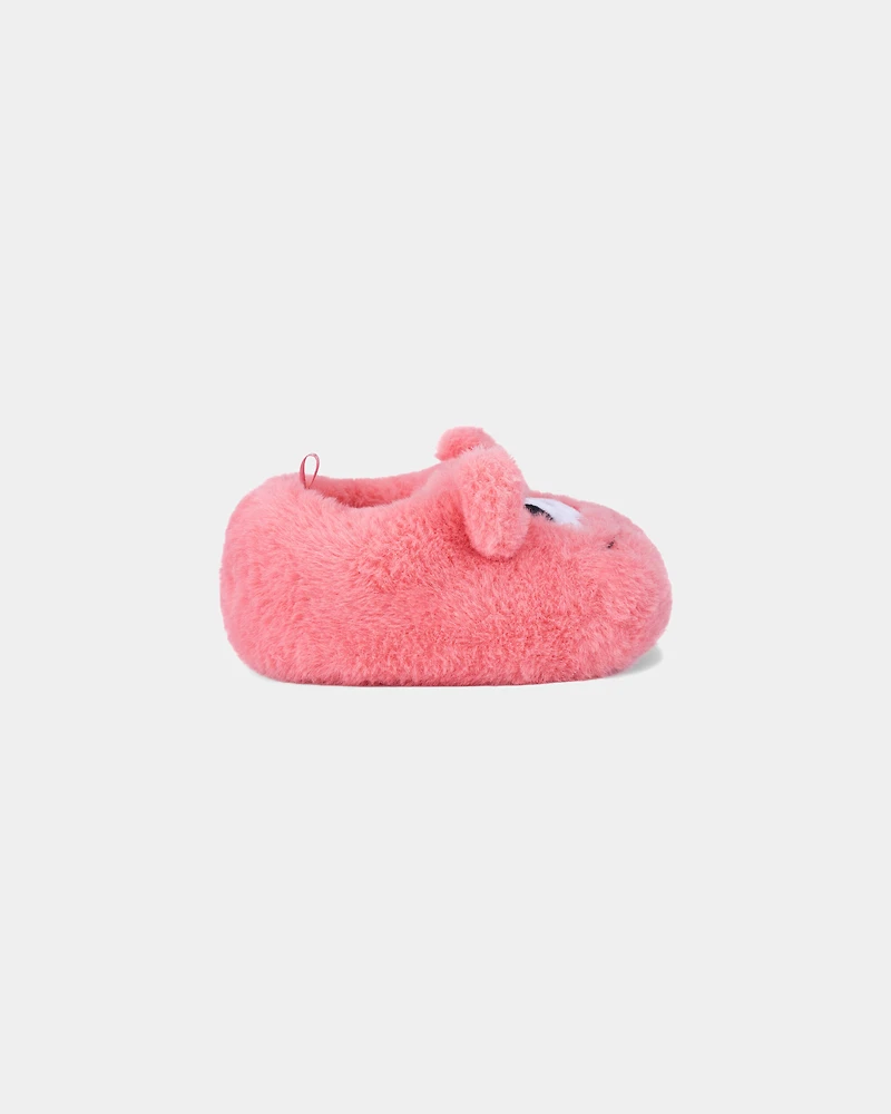 Girls Cozy Monster Slippers - Pink
