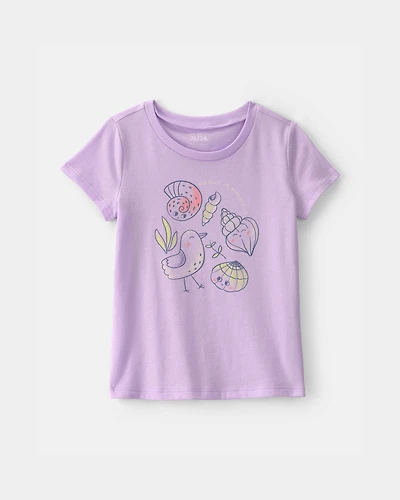 Toddler Girl 'Believe Your-Shellf' Graphic Tee - Purple