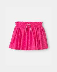 Girls Polka Dot Active Skort - Fuchsia