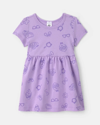 Baby Girl Blippi Short-Sleeve Dress – Lavender